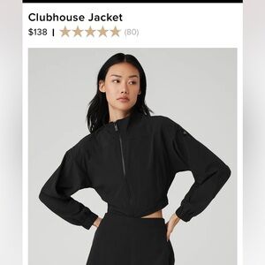 Alo clubhouse jacket black small